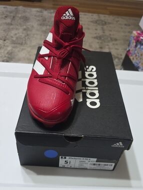 adidas Kids Red and White Soccer Cleats